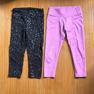 Kids Leggings Set - Black and Purple